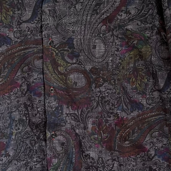 7 Downie St. Men's Large Color Contrast Premium Flip Cuff Button Down Shirt - Picture 5 of 13